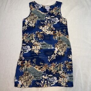 Vintage Paradise Bay Dress Women‎ Petite Medium Hawaiian Sheath 90s Dress